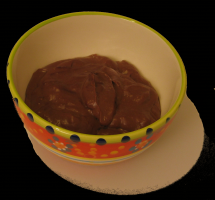 Eine Portion Schokoladenpudding