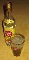 Ein Mojito im Longdrinkglas mit einer Flasche Havana Club Rum